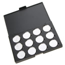Cosmetic Black Empty Magnetic Palette Box Concealer Blush Eyeshadow Pressed Powder Makeup Case Organizer with 12 Pigment Tin Pots Pans