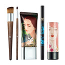 Lot 5 Pcs Cosmetic Set Liquid Foundation Double Head Eyeliner Eyebrow Pen Shimmer Lipstick Makeup Brushes Kit