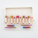 10pcs Fashion Portable Loose Powder Makeup Brushes Set Foundation Eyeshadow Contour Tools