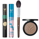 Eye Lip Contour Makeup Set, Highlight Powder Palette, Mascara, Shimmer Lip Gloss, Contouring Brush, 4 Pieces Comestic Kit