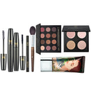 7Piece Face Contour Set, Smooked Eyeshadow Palette+Bronzer Palette+Mascara+Eyeliner+Liquid Foundation+Brush Kit