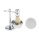 4 in 1 Men's Shaving Kit Soft Nylon Hair Brush + Stainless Steel Shaver Stand & Bowl/Mug + Soap