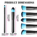 10 Pcs Makeup Brush Set Professional Wood Handle Kabuki Foundation Blending Blush Concealer Eye Face Liquid Powder Cream Cosmetics Lip Brush Tool Brushes Kit with Zipper Bag Black