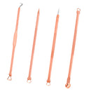 4Pcs Gold Facial Pimple Acne Spot Pimple Remover Blackhead Whitehead Extractor Needles Tool Kit Plastic Case