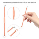 4Pcs Gold Facial Pimple Acne Spot Pimple Remover Blackhead Whitehead Extractor Needles Tool Kit Plastic Case