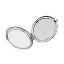 Travel Portable Folding Makeup Mirror Round Compact Pocket Purse Silver