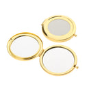 2 Travel Portable Folding Makeup Mirror Round Compact Pocket Purse Gold
