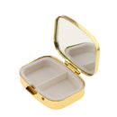 2pcs Metal Pill Box Case, Tablet Holder Storage Organizer Container with 2 Parts, made of Metal
