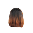 Women Synthetic Short Gradient Ombre Straight Hair Wigs with Bangs 30CM, Heat Resistant, Cosplay Party