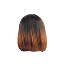 Women Synthetic Short Gradient Ombre Straight Hair Wigs with Bangs 30CM, Heat Resistant, Cosplay Party