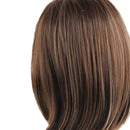 14 Inch Women Side Parting Bob Wig Synthetic Full Hair For Cosplay Party Mix Brown+ Free Wig Cap