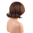 12 Inch Women Charming Straight Medium Synthetic Curly Tail Ombre Brown Wigs