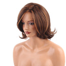 12 Inch Women Charming Straight Medium Synthetic Curly Tail Ombre Brown Wigs