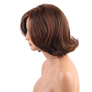12 Inch Women Charming Straight Medium Synthetic Curly Tail Ombre Brown Wigs