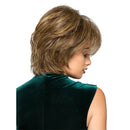 Fluffy Women Synthetic Hair Wigs Oblique Bangs Straight Short Blend Brown for Party Cosplay Costume Heat Safe