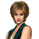 Fluffy Women Synthetic Hair Wigs Oblique Bangs Straight Short Blend Brown for Party Cosplay Costume Heat Safe