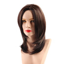 Synthetic Brown Long Straight Hair Wig Natural Shoulder Length Wig for Daily