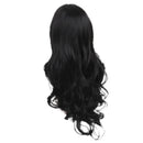Women Synthetic Hair Full Wigs, Long Curly Wavy Hairpieces, Heat Safe for Cosplay Party Costume, Black 24