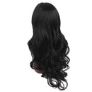 Women Synthetic Hair Full Wigs, Long Curly Wavy Hairpieces, Heat Safe for Cosplay Party Costume, Black 24