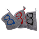 3PCS/Pack Eye Glasses Case, Wool Felt Spectacle Pouch Holder Bag with Zipper, Random Color