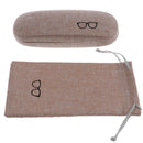 Burlap Protective Hard Shell Glasses Case Box for Eyeglasses and Sunglasses with Storage Bag