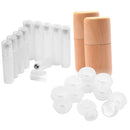 10pcs Empty Eye Cream Jars+2pcs Wood Essential Oil Bottles Storage Box +10x Roll-on Perfume Containers