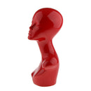 Red Long Neck Female Mannequin Manikin Head with Bust for Hair Wigs Hat Jewelry Display Model Stand Holder Rack Shelf