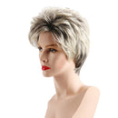 10'' Natural Women Straight Short Layered Wigs Synthetic Full Wig Gradient
