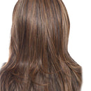 55cm/20inch Long Layered Synthetic Side Bangs Full Hair Wigs for Lady Daily Wear Mix Brown
