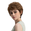 Charming Fashion Brown Synthetic Women Curly Short Wigs Heat Resistant Cosplay Fancy Dress Wigs with Wig Cap