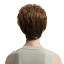 Charming Fashion Brown Synthetic Women Curly Short Wigs Heat Resistant Cosplay Fancy Dress Wigs with Wig Cap