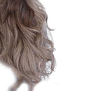 Long Curly Blend Color Hair Full Wigs, Ombre Oblique Bangs Hairpiece, Heat Resistant for Daily Use 60cm