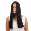 Black Full Lace Wig Long Straight Heat Resistant Synthetic Hair with Net Cap