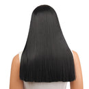 Black Full Lace Wig Long Straight Heat Resistant Synthetic Hair with Net Cap