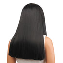 Black Full Lace Wig Long Straight Heat Resistant Synthetic Hair with Net Cap