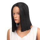 Women Natural Black Medium Long Wig Straight Hair Full Wig Heat Resistant for Cosplay Party
