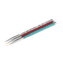 3Pcs UV Gel Liner Brush Set Painting Dotting Carving Pen Nail Art Tips Tools