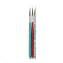 3Pcs UV Gel Liner Brush Set Painting Dotting Carving Pen Nail Art Tips Tools