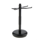 Weighted Base 2 Prongs Shaving Brush Safety Manual Shaver Holder Stand Black