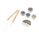 Hair Extension Tools Set Wood Hook Pulling Needle Loop Threader + 500 Micro Link Beads+ 10x Heat Shield Guards