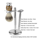 Set of 3pcs Mens Shaving Grooming Kit Shave Brush + Double Edge Safety Shaving Tool + Stand Kit