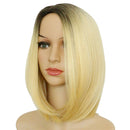 Charming Short Straight Bob Hairstyle Wig Natural Synthetic Gradient Wigs & Cap for Women