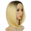Charming Short Straight Bob Hairstyle Wig Natural Synthetic Gradient Wigs & Cap for Women