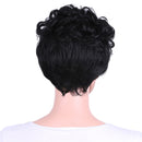 10 Inch Short Wigs for Black Women With Free Wig Cap Synthetic Hair Culry Wig Color Black
