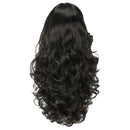Ladies Synthetic 60cm Wavy Curls Full Hair Wig, Black Curly Middle Part Style Hairpieces