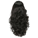 Ladies Synthetic 60cm Wavy Curls Full Hair Wig, Black Curly Middle Part Style Hairpieces