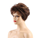 Women Synthetic Short Wavy Curly Hair Wig - Oblique Bangs Layered Hairpieces - Heat Safe - Cosplay, Party, Costume