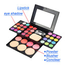 Professional 39 Color Eyeshadow Palette Kit Foundation Powder Blusher Cosmetic Lipstick Set with Makeup Puff Eyeshadow Brushes