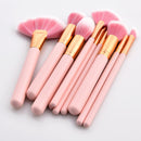 10 Pieces Pro Eyeshadow Blush Powder Foundation Makeup Cosmetic Brushes Set