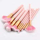 10 Pieces Pro Eyeshadow Blush Powder Foundation Makeup Cosmetic Brushes Set